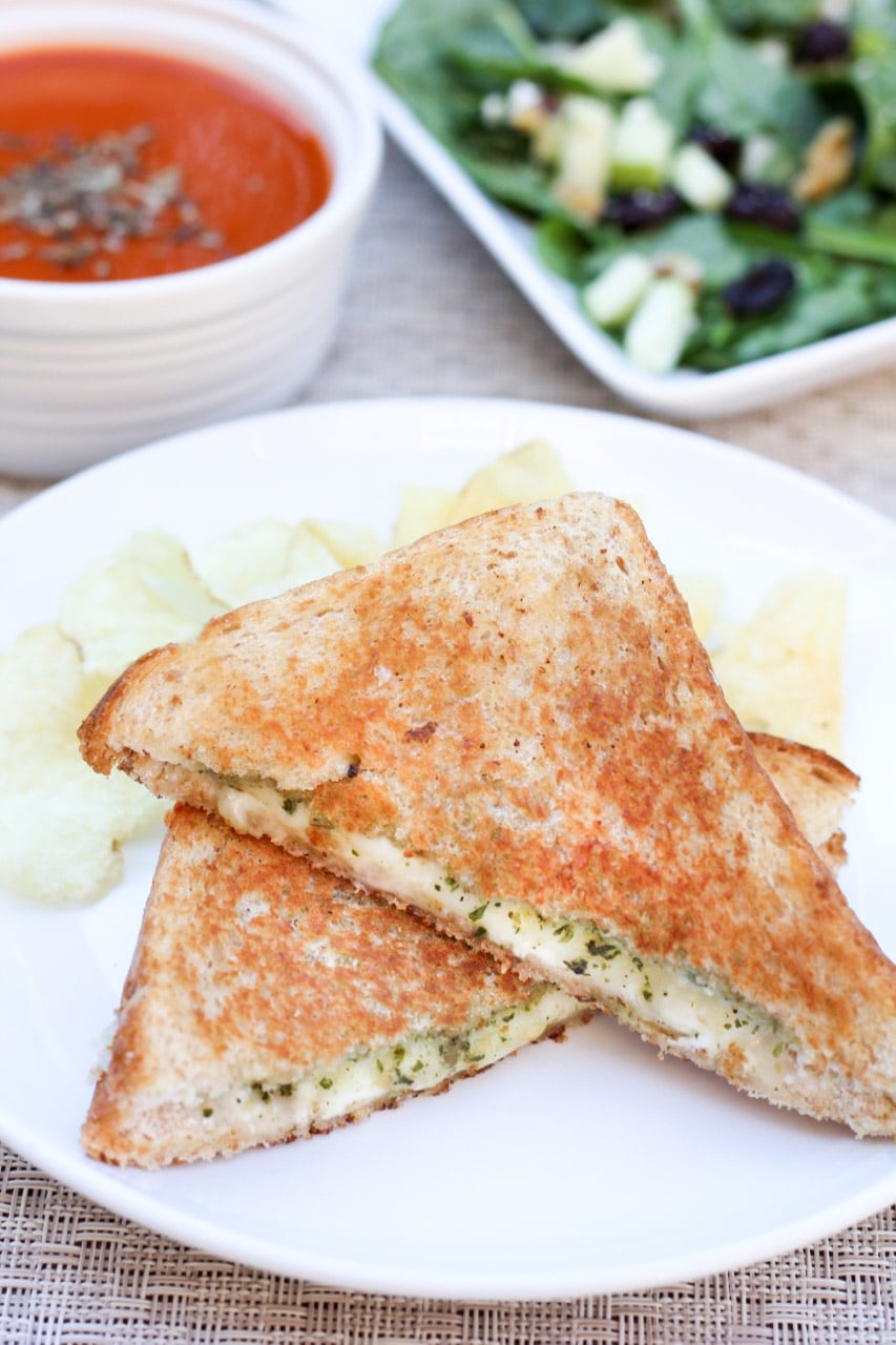Grilled Goat Cheese and Pesto Sandwich